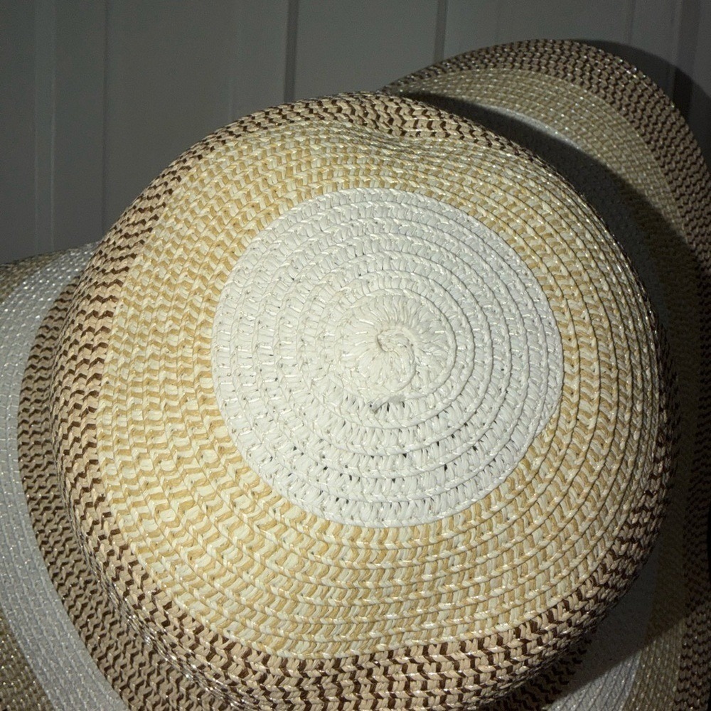 Magid Tan and White Striped Sun Hat, summer, beach, beach hat, gardening hat - Picture 5 of 7